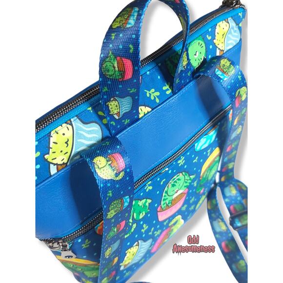 Cat Succulent Plant Cactus Small Yasmina Backpack Handmade Vinyl Faux Leather - Picture 6 of 9